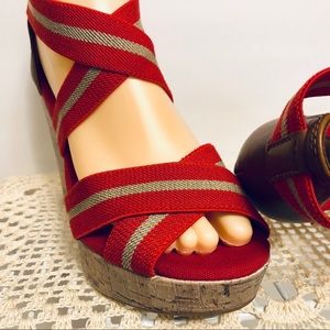 Vintage style 1980’s platform wedge cork sandles 6